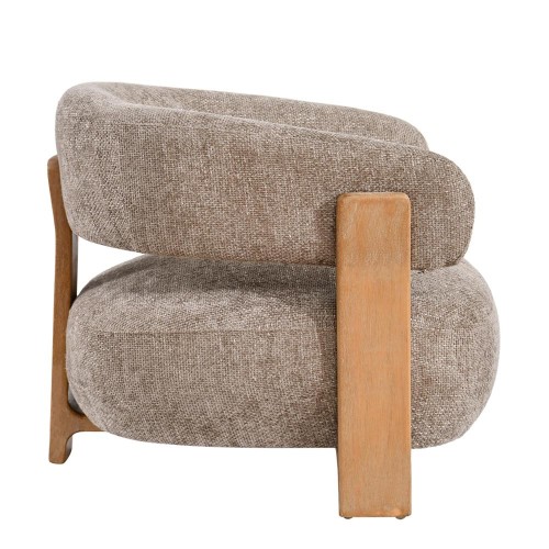 Fauteuil Legacy 3 Mink en bois d'hévéa Mire Taupe