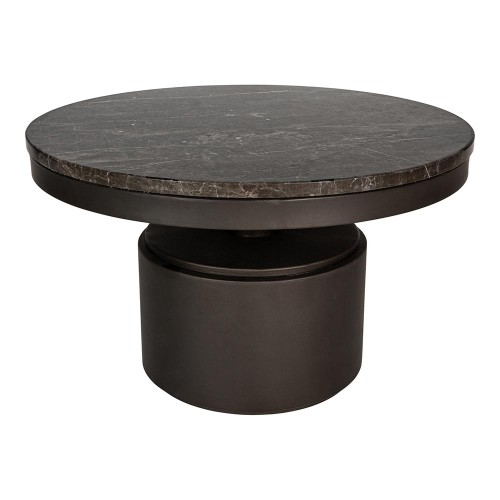 Mesa de centro Bregt S, base de mármol marrón oscuro