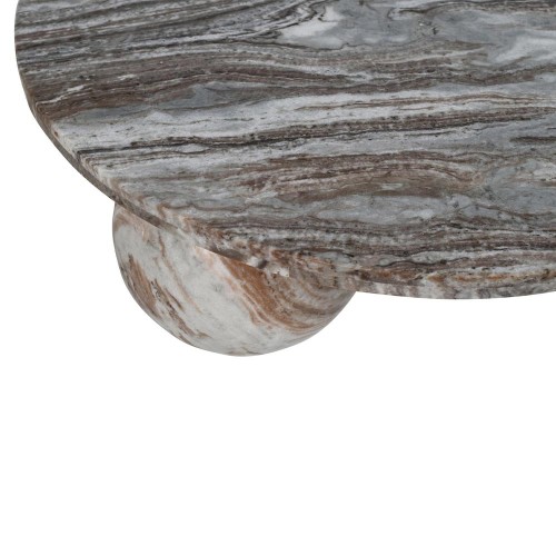 Ronde salontafel Diro Beige Marble 3 bollen