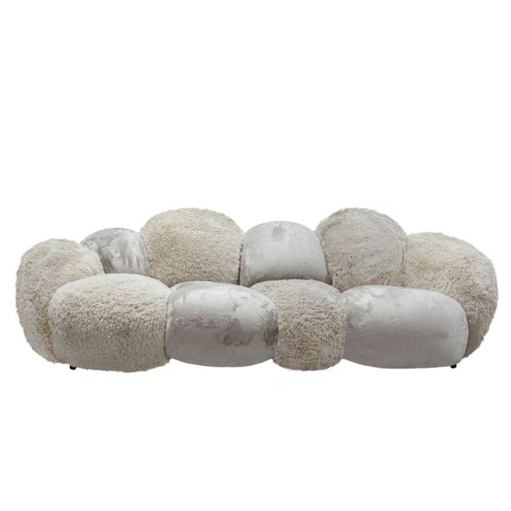 Lujoso sofá de curvas beige