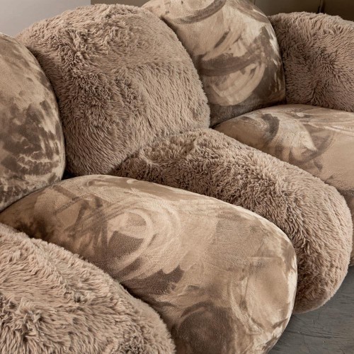 Luxe Curvae-bank in taupe