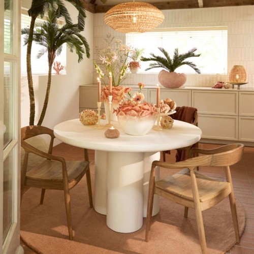 Table à manger Ø130x78 cm MIZUHO crème