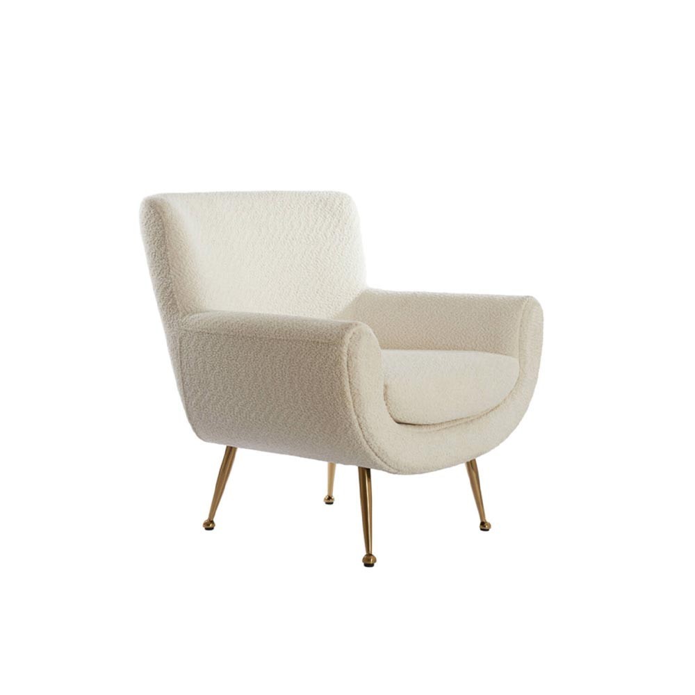 Stoel 79x76x79 cm VINSTRA bouclé crème+goud