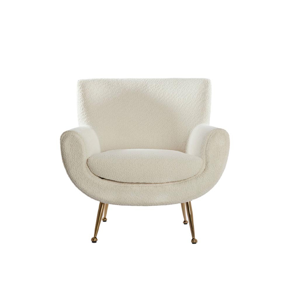 Chaise 79x76x79 cm VINSTRA bouclé crème+or