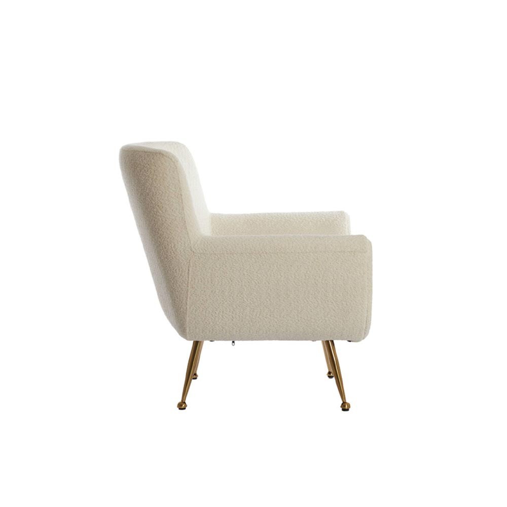 Chaise 79x76x79 cm VINSTRA Bouclé Creme+Gold