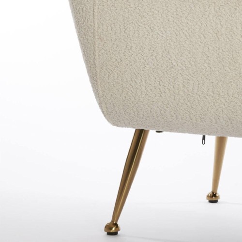 Sedia 79x76x79 cm Vinstra Crema riccia + oro