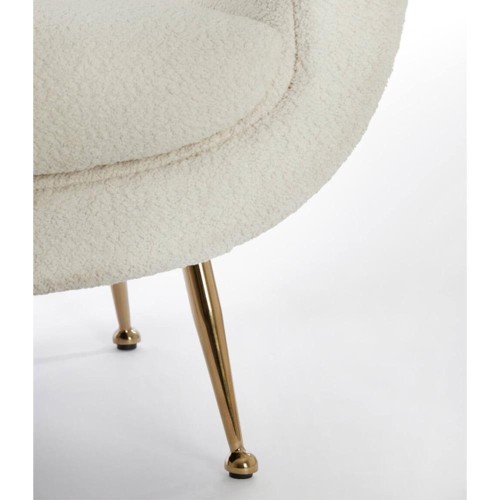 Sedia 79x76x79 cm Vinstra Crema riccia + oro