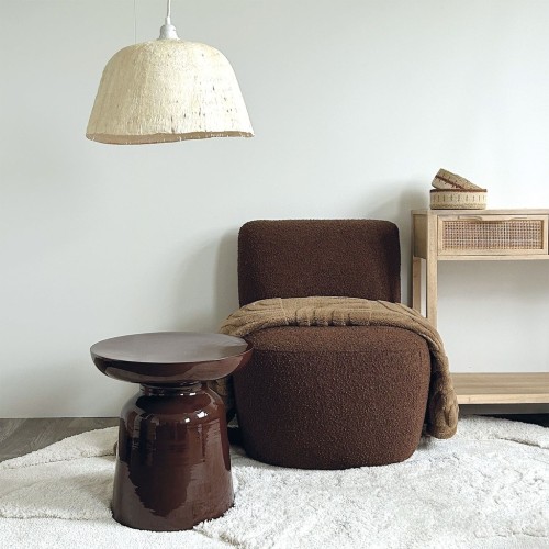 Armchair Eve brown bouclé fabric W58 D73 H71cm