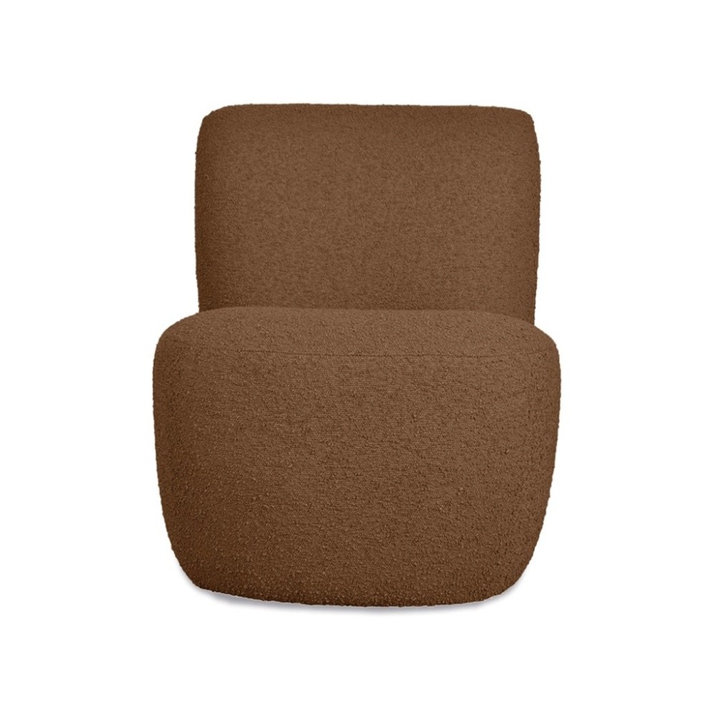 Fauteuil Eve in bruine boucléstof B58 D73 H71 cm