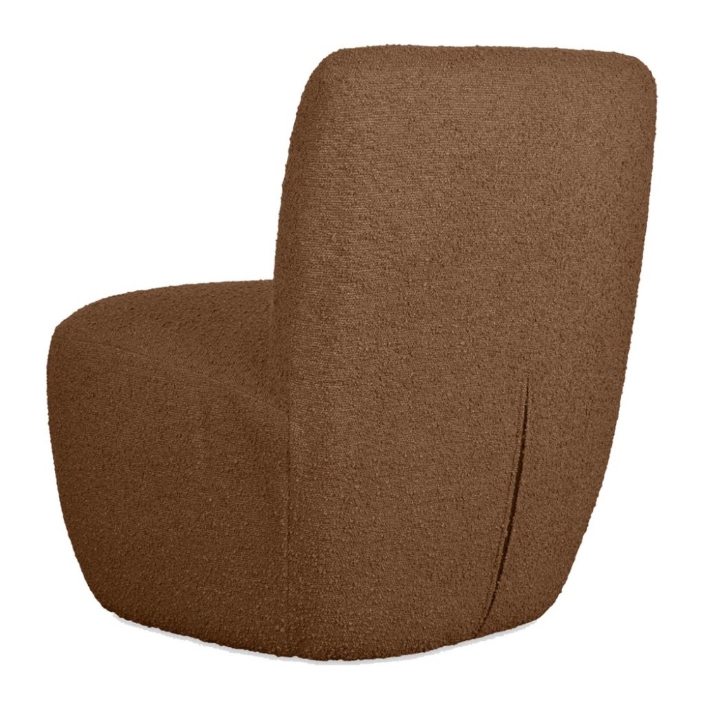 Fauteuil Eve aus braunem Bouclé-Stoff L58 T73 H71cm