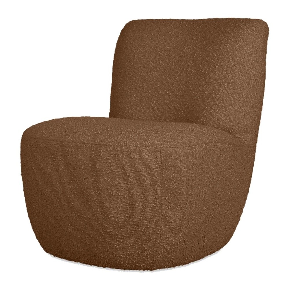 Fauteuil Eve tissu bouclette marron L58 P73 H71cm