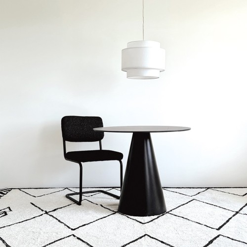Sedia Capsula Tessuto del piede nero Segna segnalibro nero L57 P49 H86cm