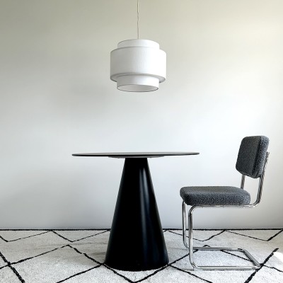 Cápsula de silla de tela de pie de cromo gris L57 P49 H86CM