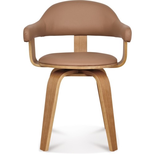 Swedish Beige Swivel Chair, Light Base, W57 D53.5 H76 cm