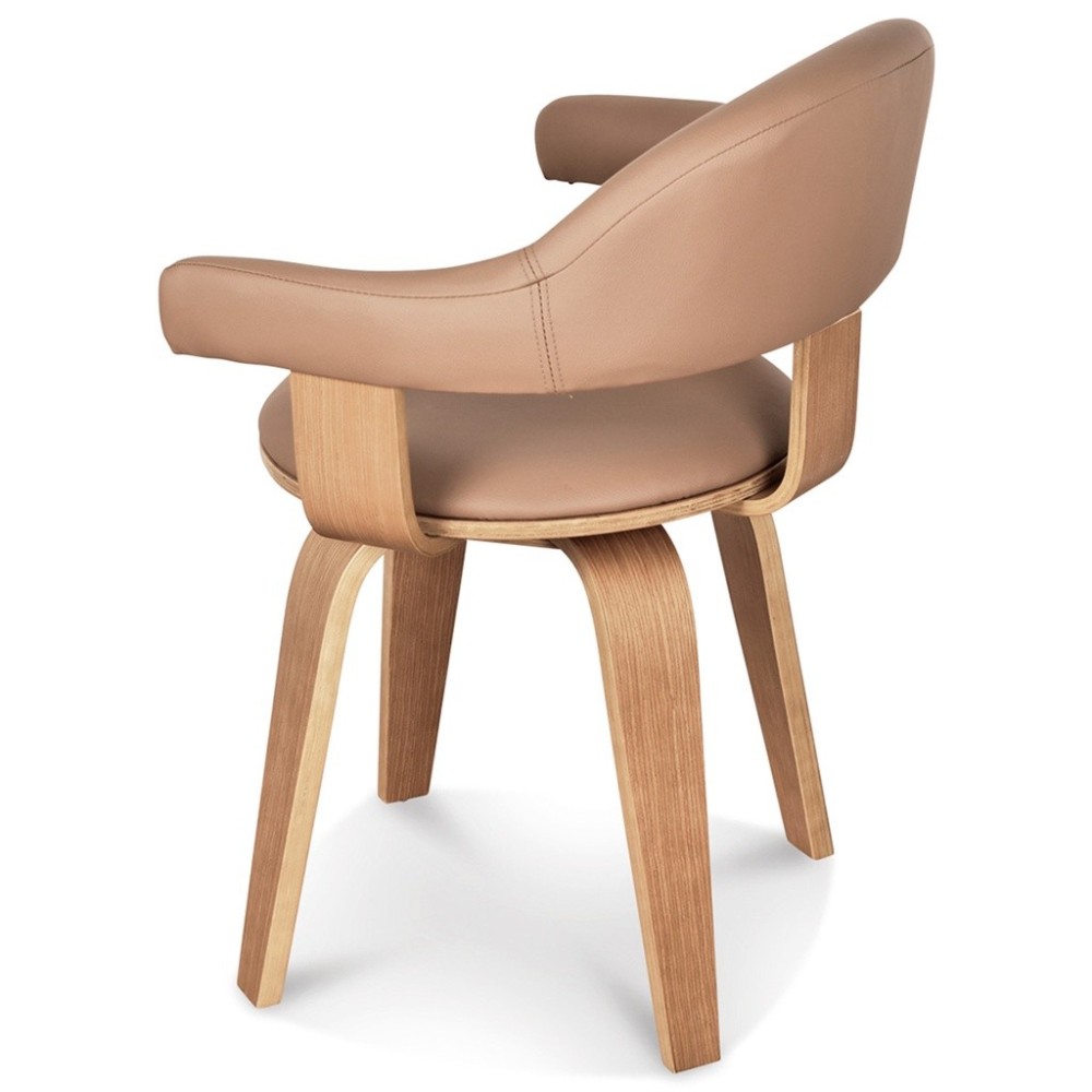 Chaise Suédoise beige pivotante pied clair L57 P53,5 H76cm