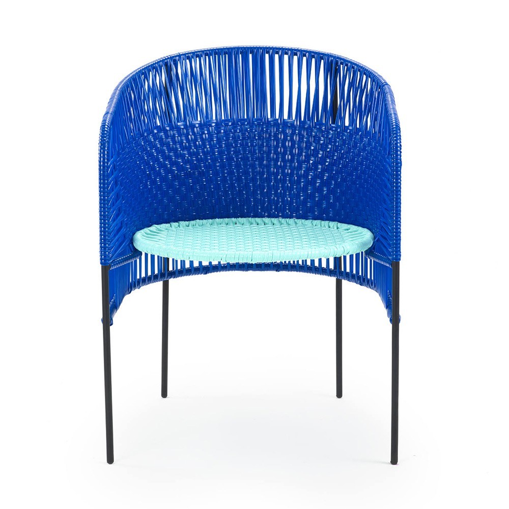 Caribe dining chair blue/mint/black ames