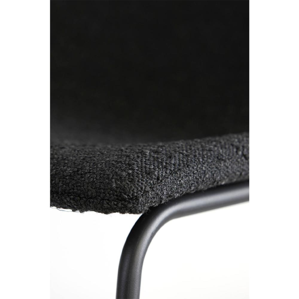 Bar stool 47x46x99 cm JEDDO black bouclé