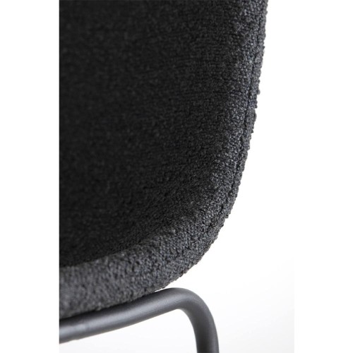 Tabouret de bar 47x46x99 cm JEDDO bouclé noir