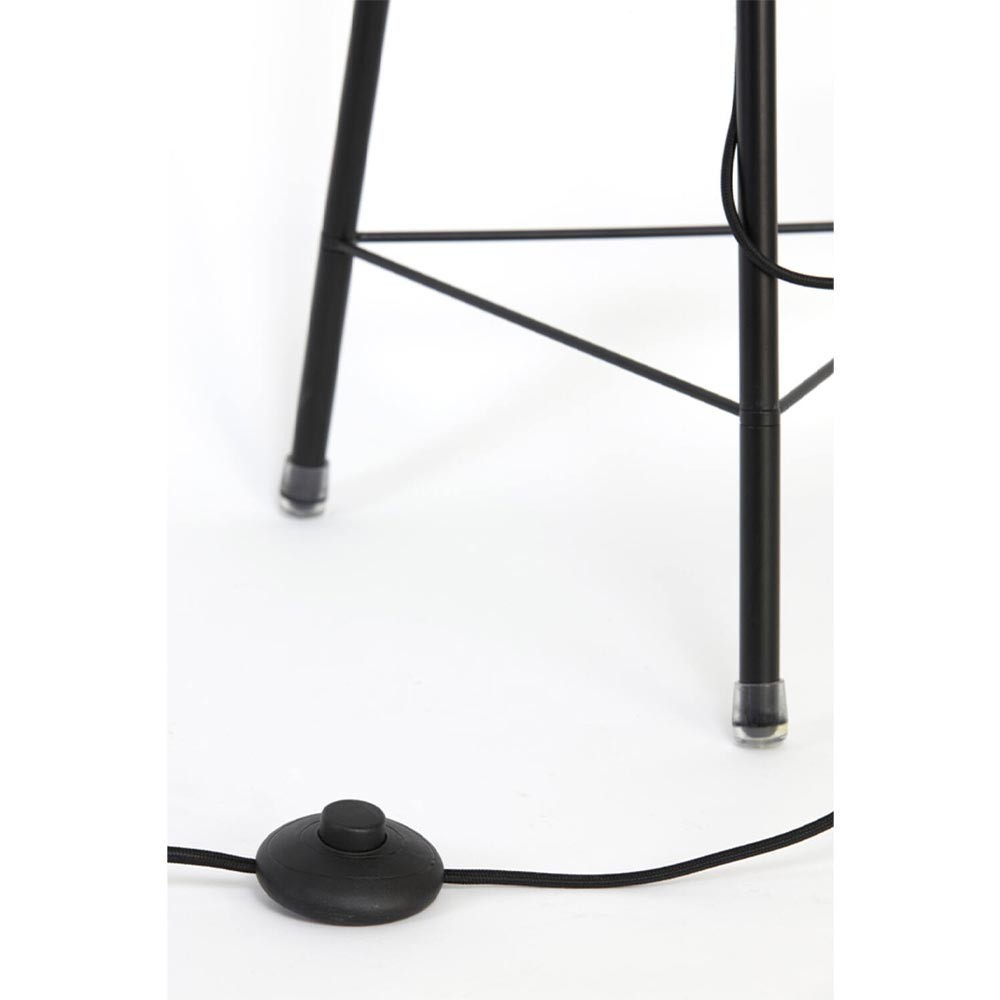 Lampadaire trépied Ø42x132 cm PLUMERIA noir