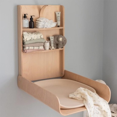 Wand-gemonteerde wisseltafel - houteditie