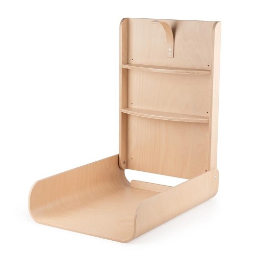 Wand-gemonteerde wisseltafel - houteditie