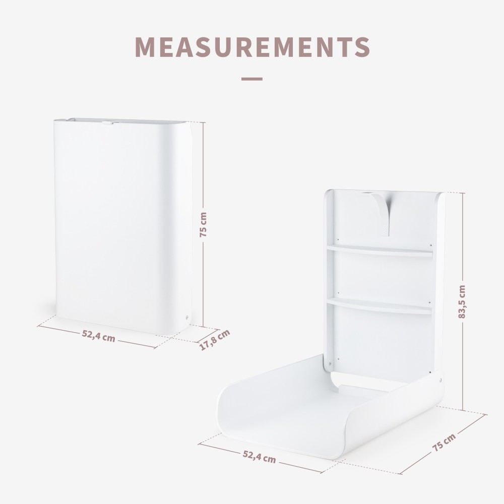 Mesa de cambio de pared - Blanco clásico