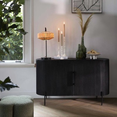 Gabinete 140x40x78 cm Dumosi negro negro madera