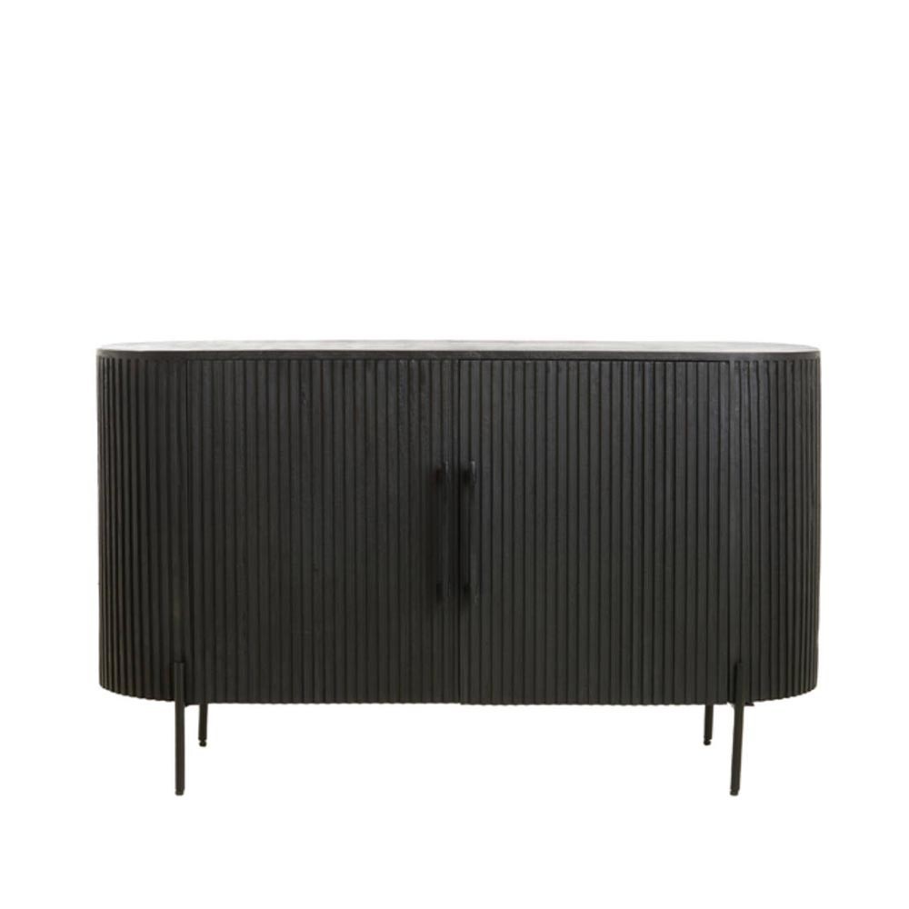 Cabinet 140x40x78 cm DUMOSI bois noir mat