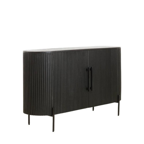 Cabinet 140x40x78 cm DUMOSI bois noir mat