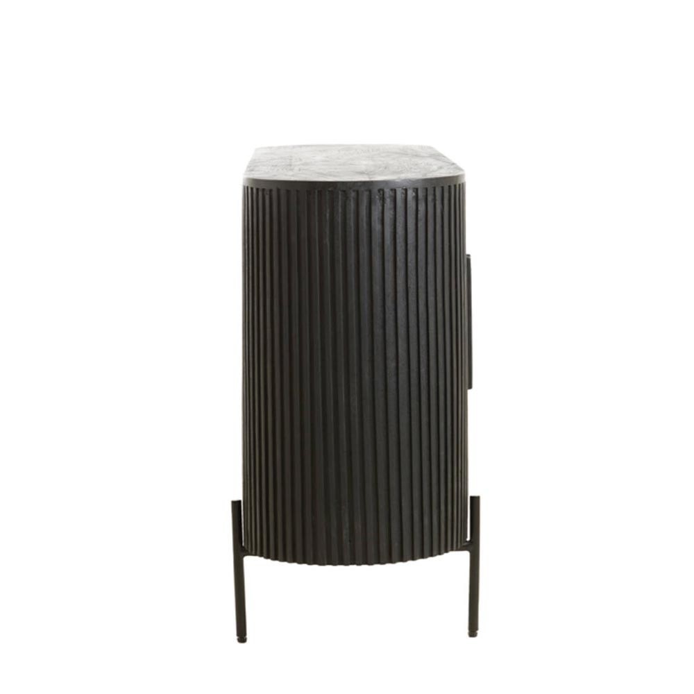 Cabinet 140x40x78 cm DUMOSI bois noir mat