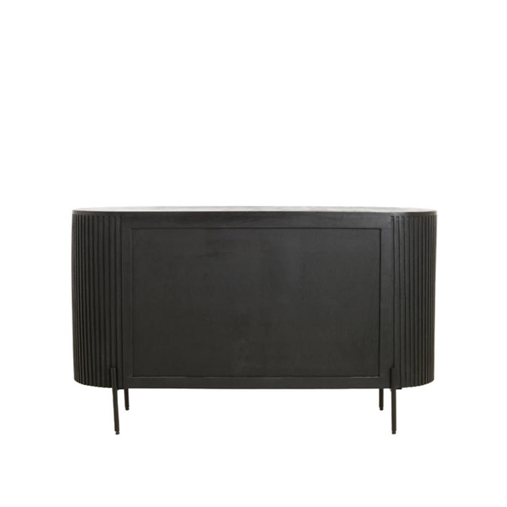 Cabinet 140x40x78 cm Dumosi Black Black Wood