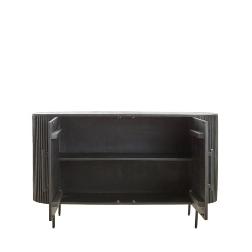 Cabinet 140x40x78 cm DUMOSI Matte Black Wood