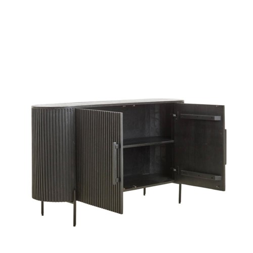 Cabinet 140x40x78 cm DUMOSI Matte Black Wood