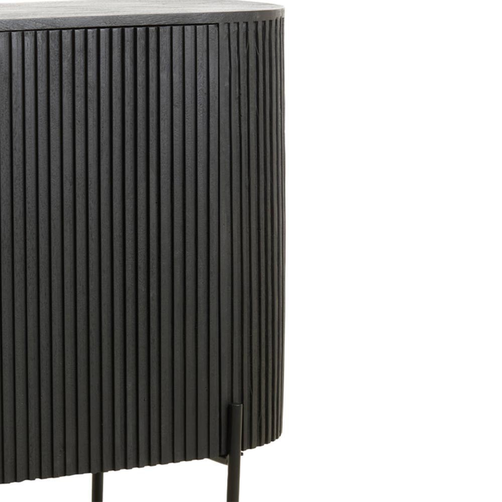 Cabinet 140x40x78 cm Dumosi Black Black Wood