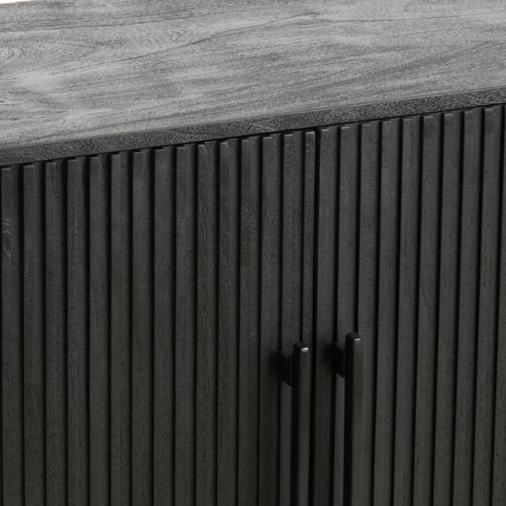 Schrank 140x40x78 cm DUMOSI Holz Schwarz matt