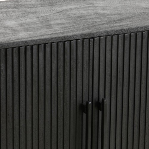 Cabinet 140x40x78 cm DUMOSI bois noir mat