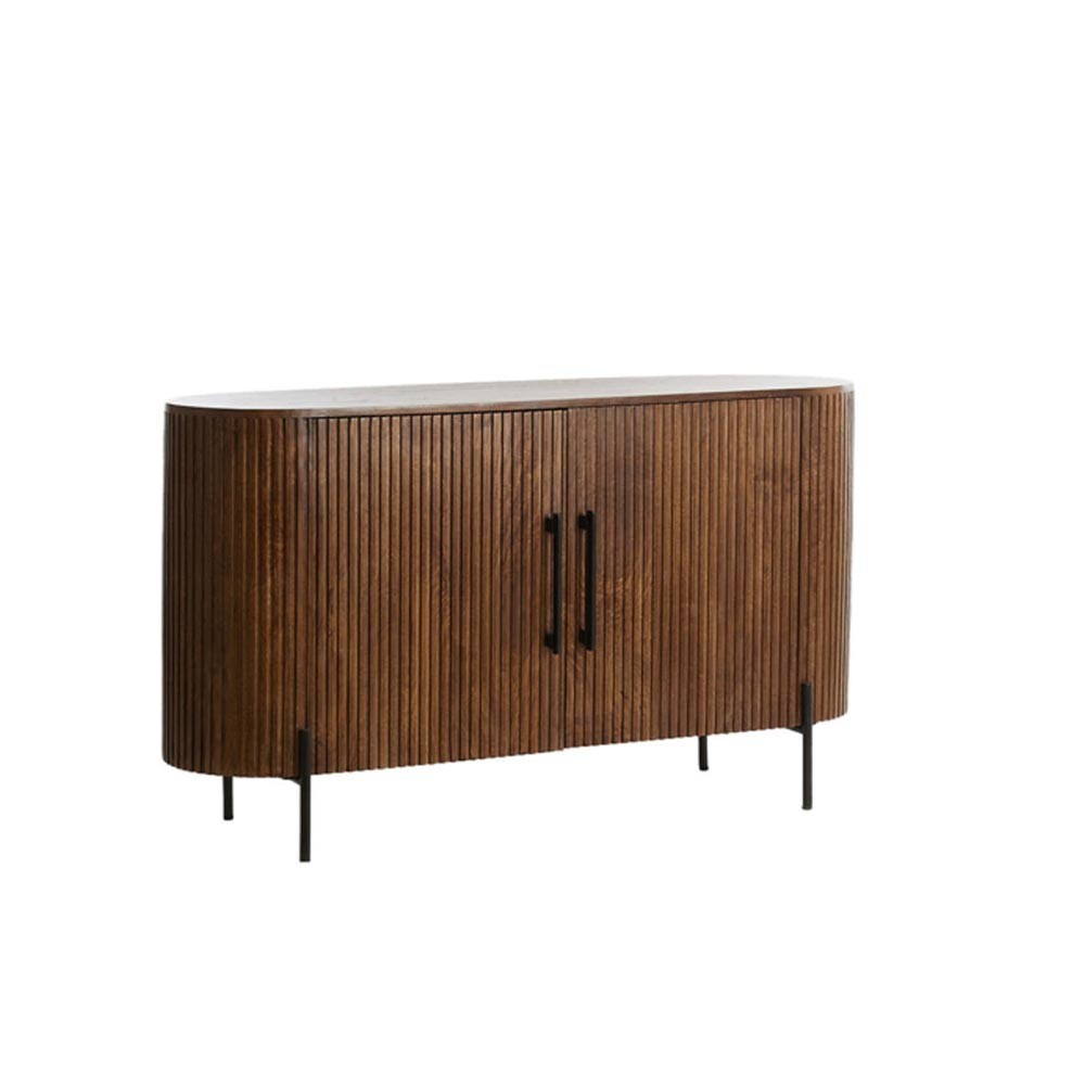 Cabinet 140x40x78 cm DUMOSI bois brun foncé