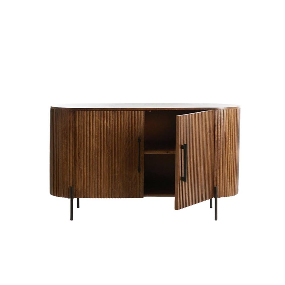 Schrank 140x40x78 cm DUMOSI Holz dunkelbraun