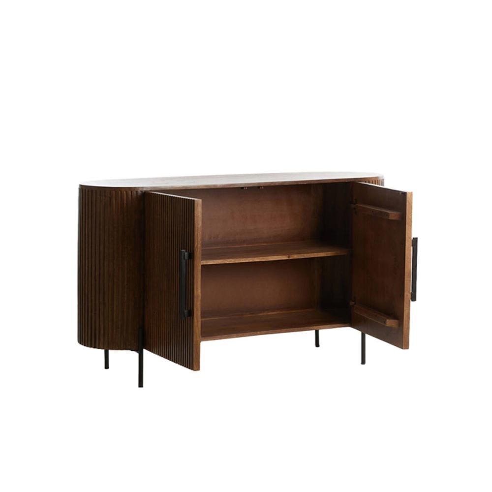 Schrank 140x40x78 cm DUMOSI Holz dunkelbraun