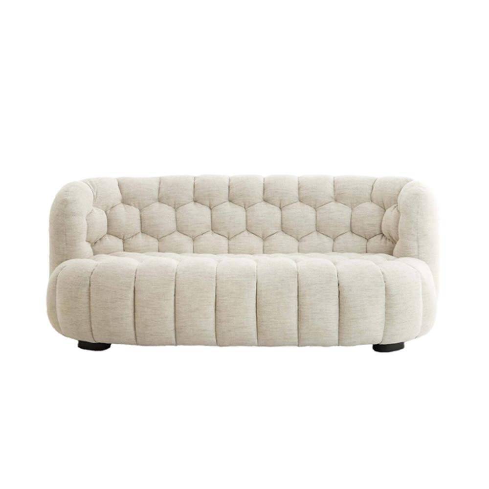 Sofa Amara 3-seater designer sofa in cream fabric