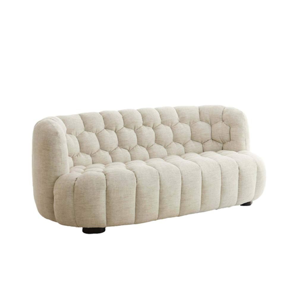 Sofa Amara 3-seater designer sofa in cream fabric