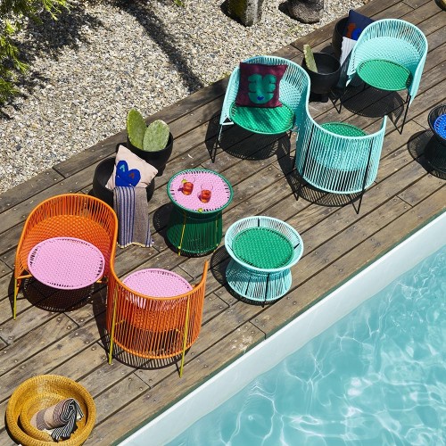 Caribe stoel oranje / roze / curry ames