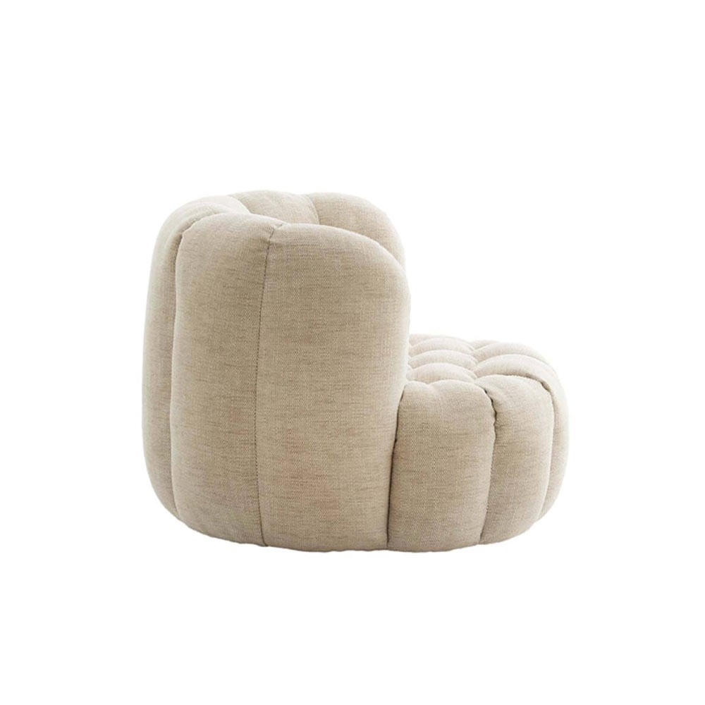 Fauteuil design Amara en tissu crème