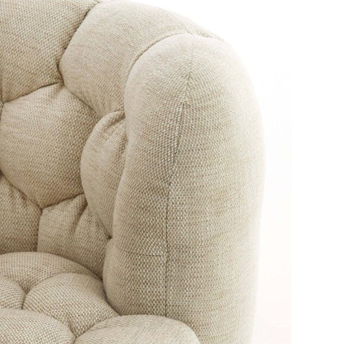 Fauteuil design Amara en tissu crème