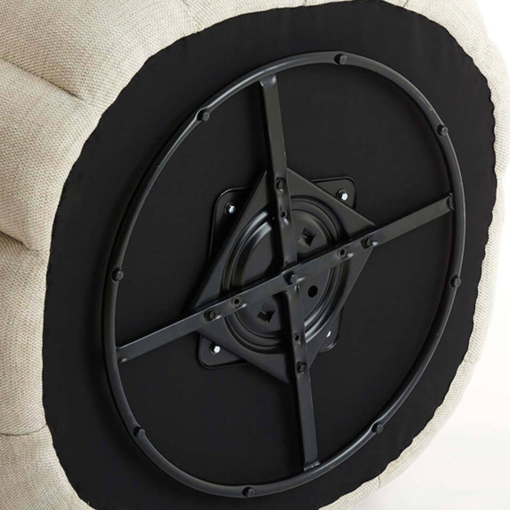 Fauteuil Design Amara aus cremefarbenem Stoff