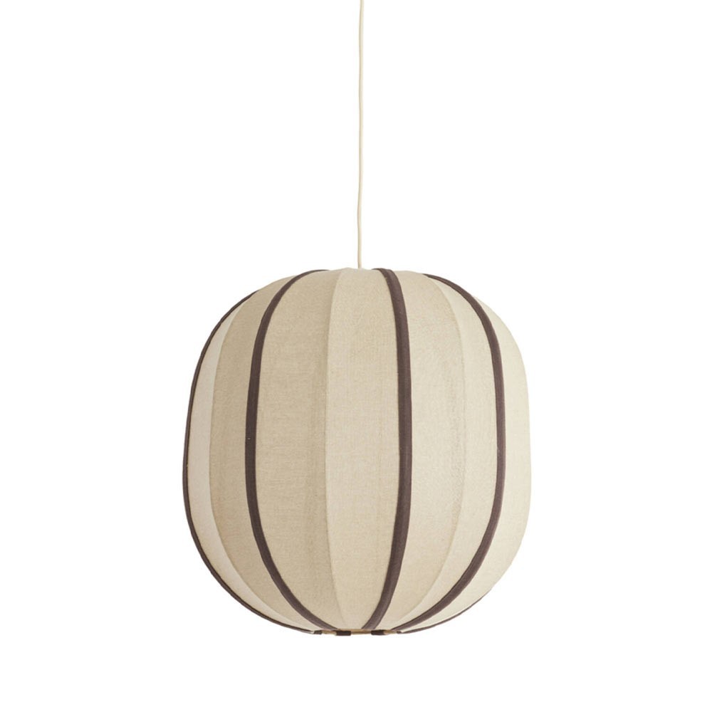 Suspension ESMIRIA design en fibres naturelles et bois brun foncé
