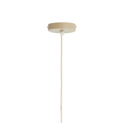 Suspension ESMIRIA designer pendant light in natural fibres and dark brown wood