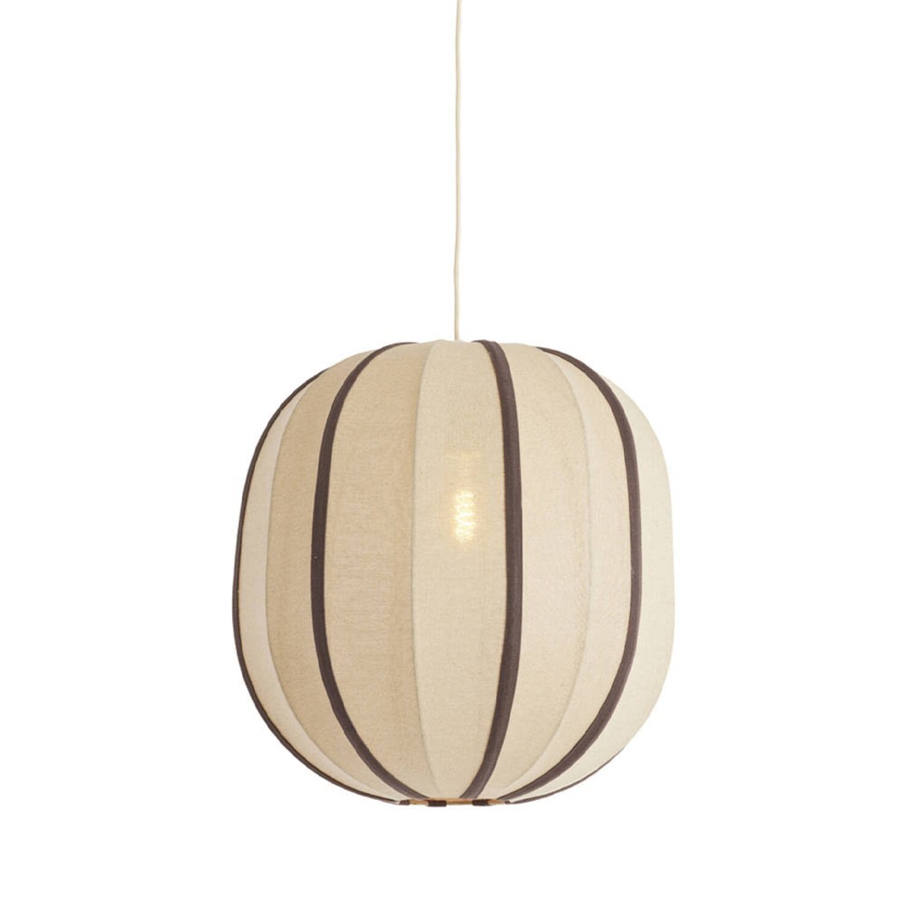 Suspension ESMIRIA design en fibres naturelles et bois brun foncé