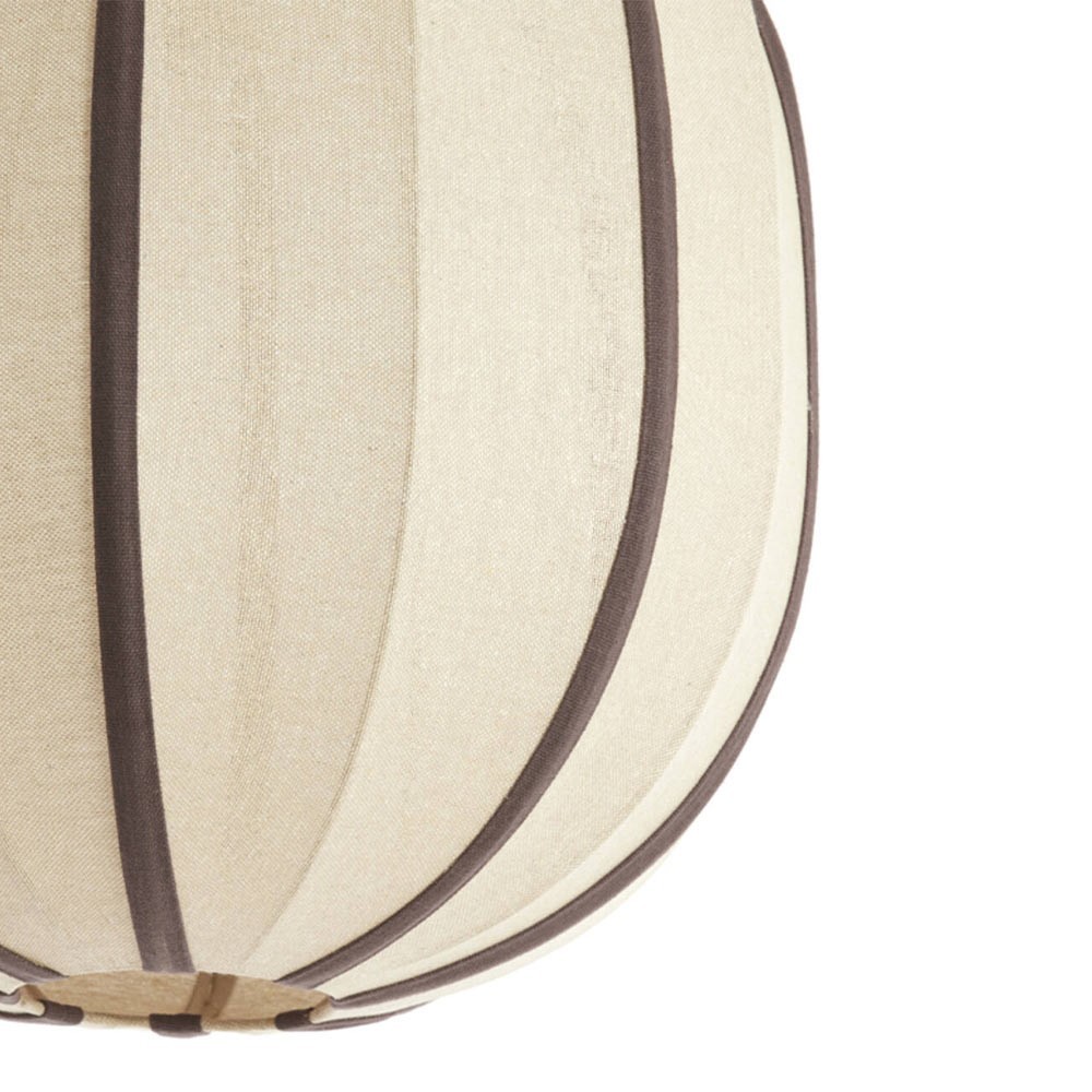 Suspension ESMIRIA designer pendant light in natural fibres and dark brown wood