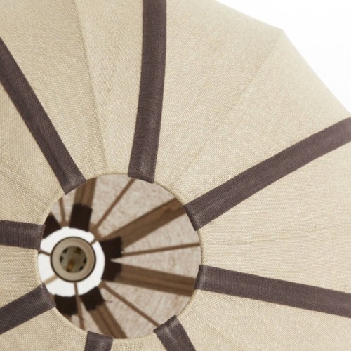 Suspension ESMIRIA designer pendant light in natural fibres and dark brown wood